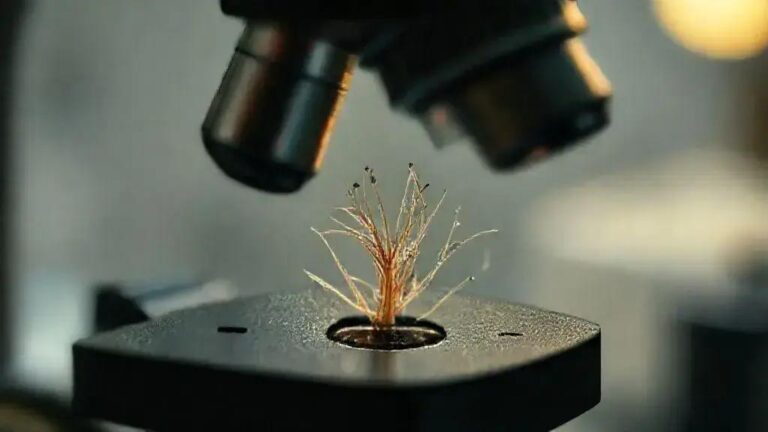 Microscopia caseira com lupa 10x para verificar pelos absorventes