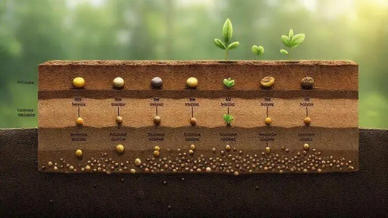 Profundidade de plantio recomendada para 7 espécies nativas de diferentes densidades