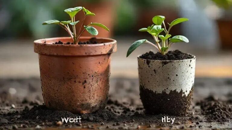 Peso final do vaso com terra úmida versus peso seco para portabilidade