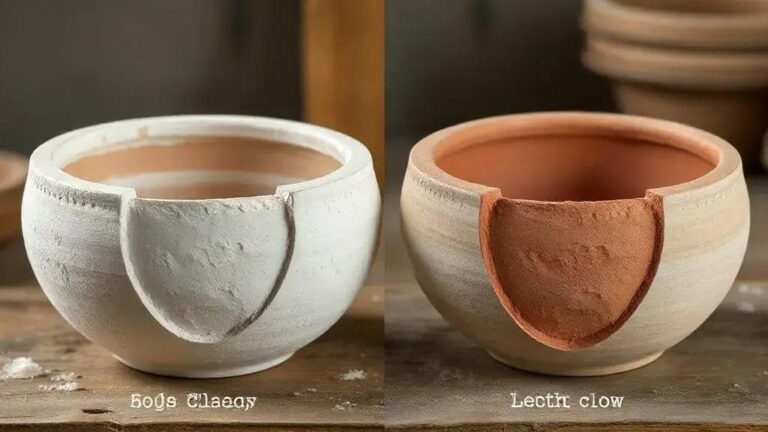 Proporções de argila branca versus barro vermelho para vaso de drenagem